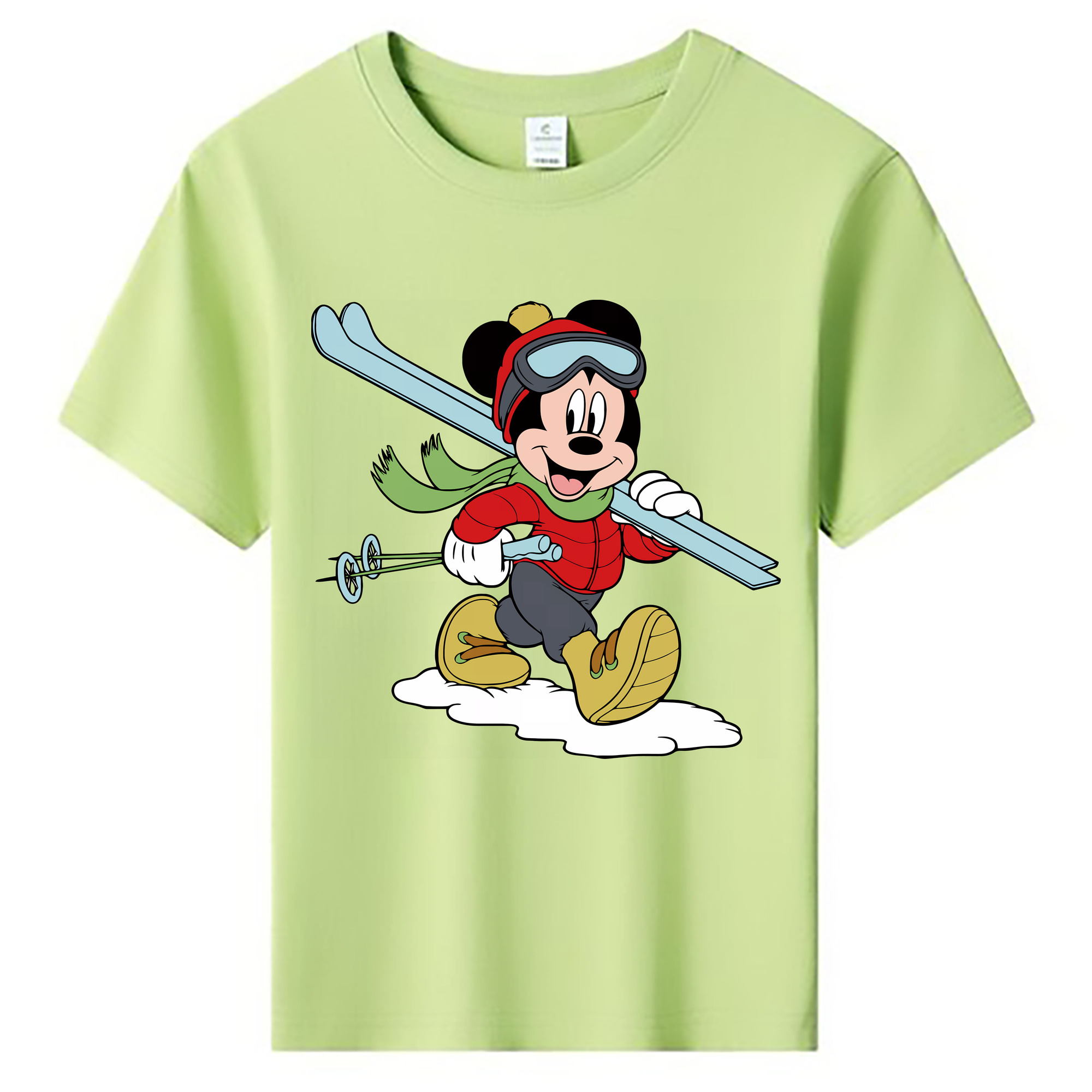（画像用） ミッキーマウス Mickey Mouse 綿100％キッズTシャツ（フロントプリント）